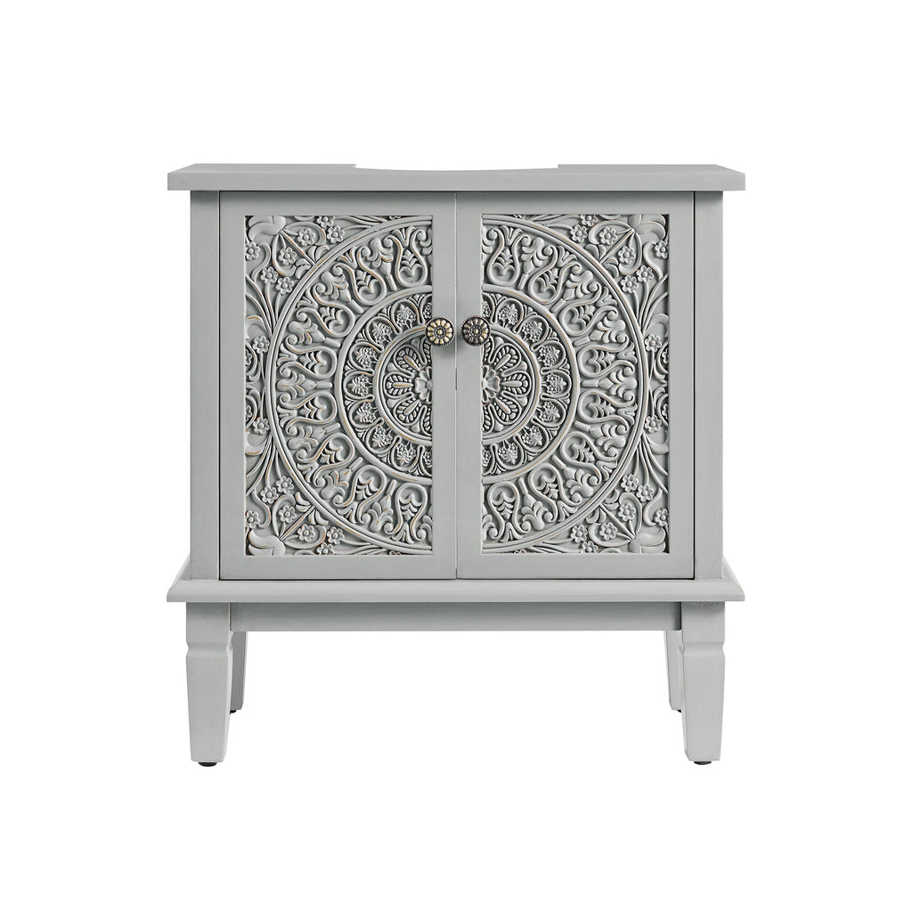 Chantilly Mid Gray Carved Bathroom Vanity Unit