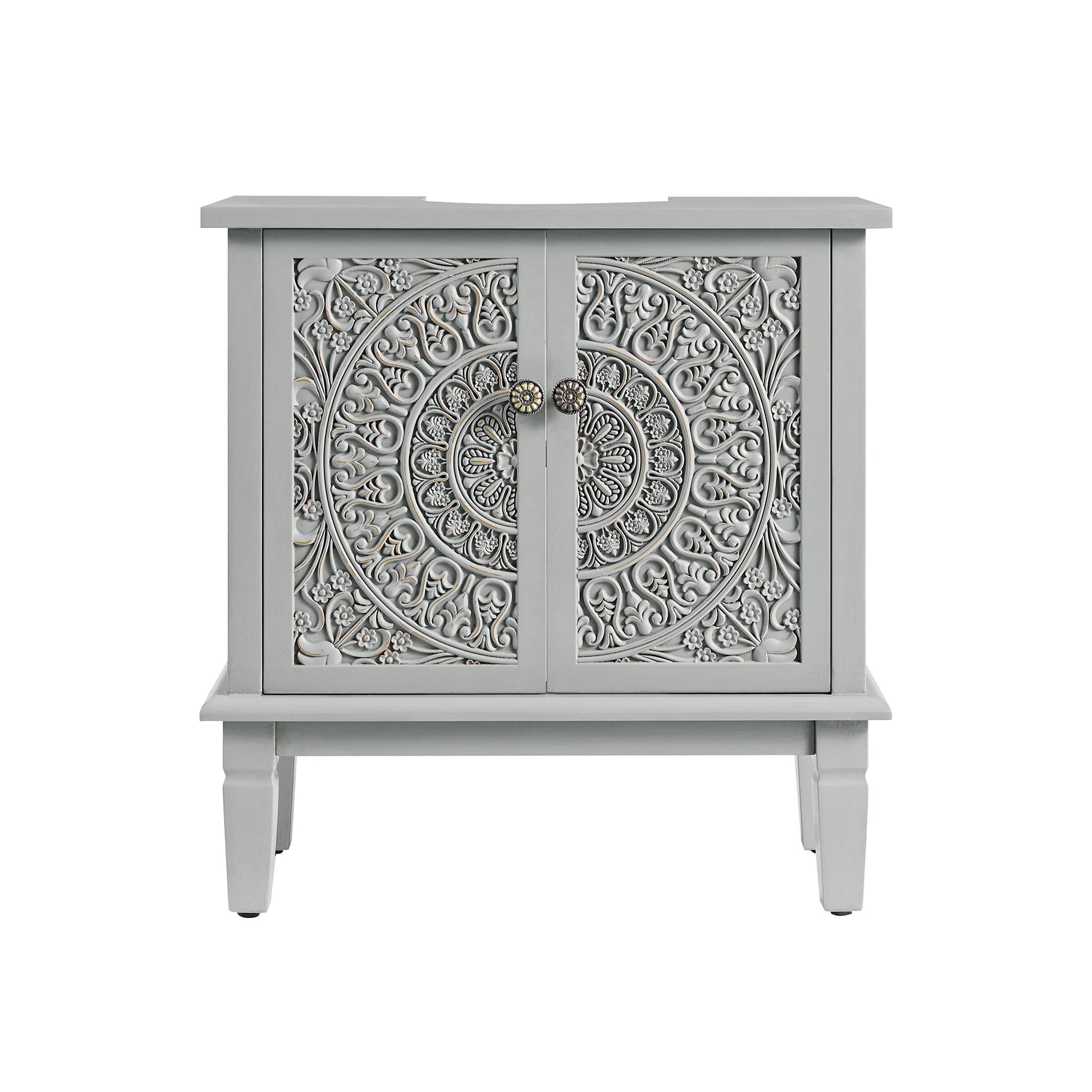 Chantilly Mid Gray Carved Bathroom Vanity Unit