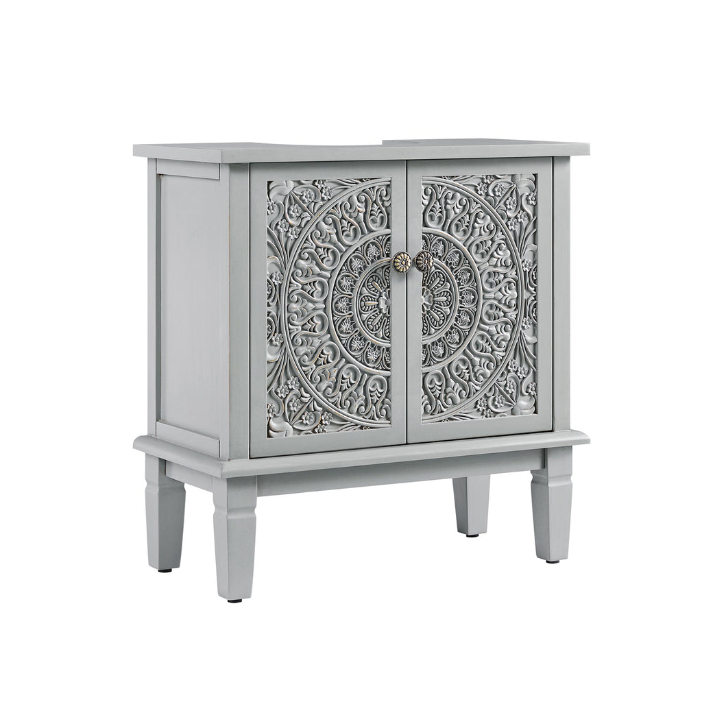 Chantilly Mid Gray Carved Bathroom Vanity Unit