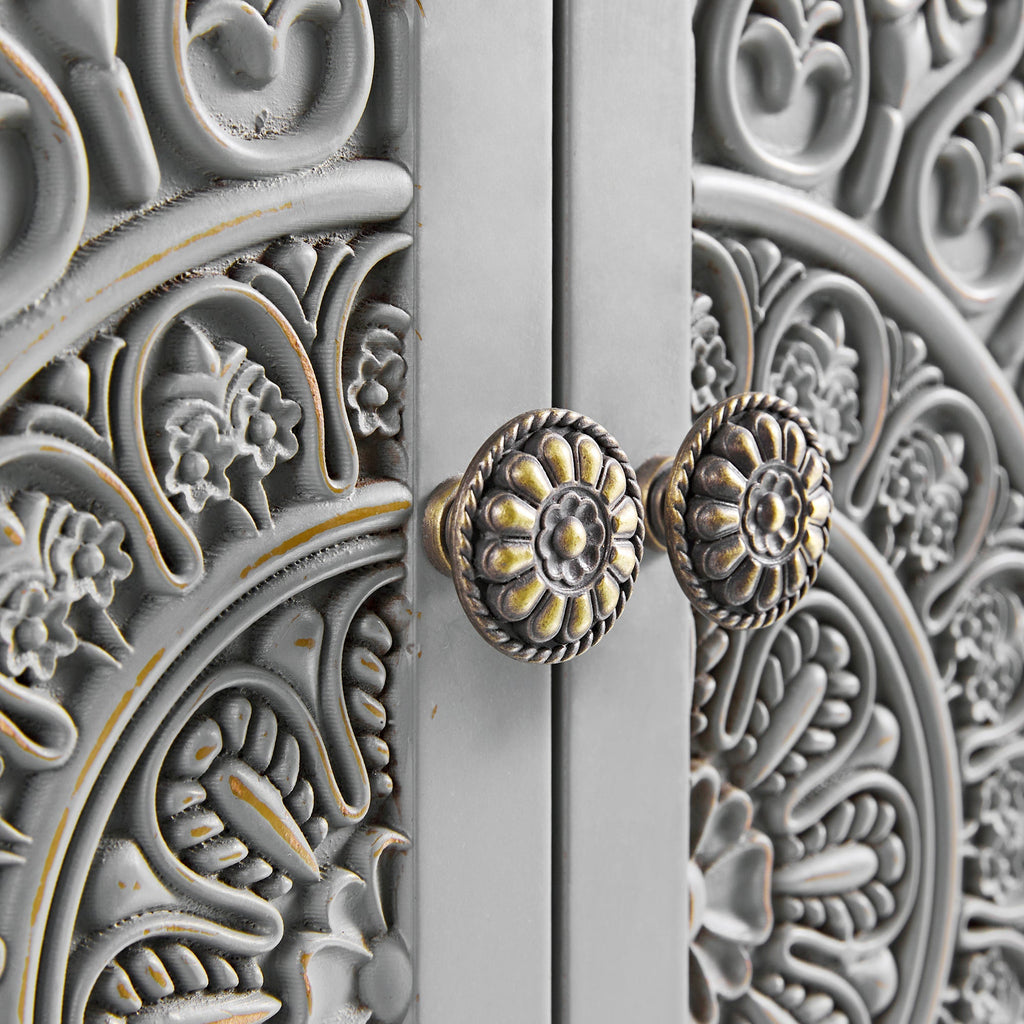 Chantilly Mid Gray Carved Bathroom Vanity Unit